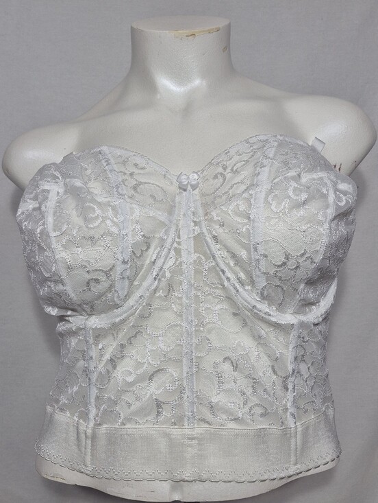 Goddess Other - 42FF US (42F UK) Goddess 689 Lace Longline Bridal Bustier Underwire Bra White